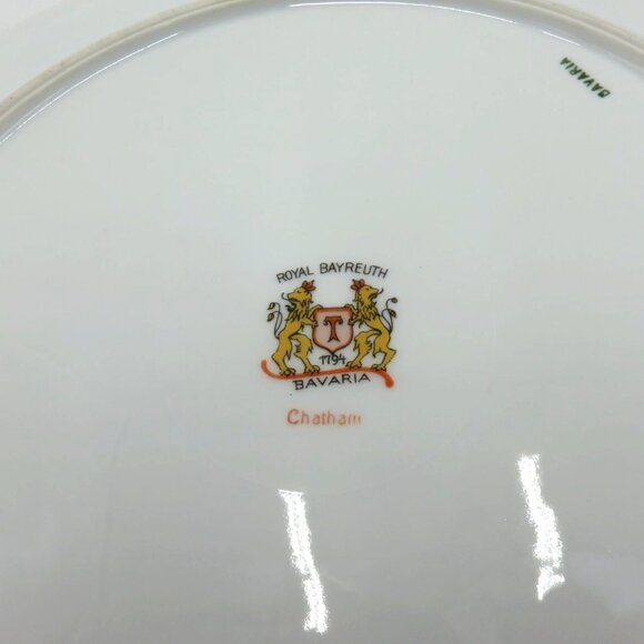 Royal BAYREUTH BAVARIA Chatham Plate Floral Design Gold Trim Germany Vintage 10" - Picture 8 of 8
